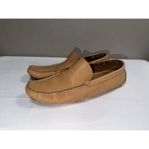 DONALD PLINER Men’s 9 Camel Tan Leather Slip-on Driving Loafers Mocassins Shoes